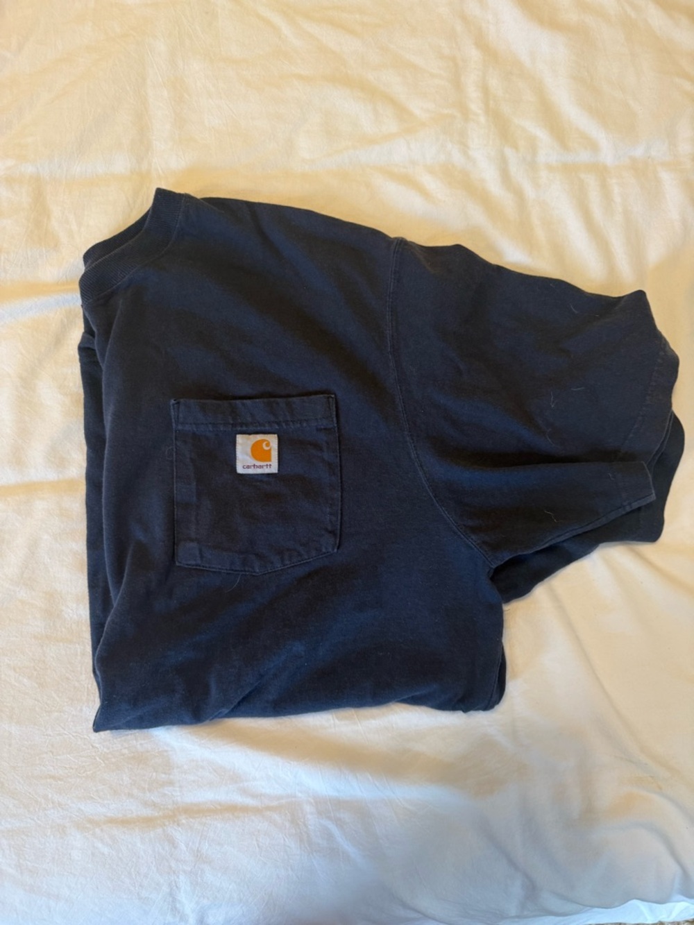 Carhartt Dark Navy Crewneck Tee with Printed Logo